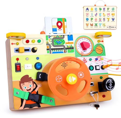 Hoarosall Busy Board Montessori Jouet sensoriel pour enfants à partir de 1 an Jouet de voyage pour enfants avec autisme Cadeau de Noël et d'anniversaire