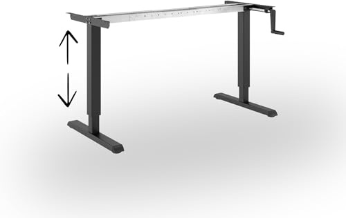 ACTIFORCE® Steelforce 300 HC – Höhenverstellbarer Schreibtisch per Handkurbel | Breitenverstellbares Tischgestell ohne Tischplatte & ohne Strom | Manuell verstellbar mit Tischbeinen | Schwarz