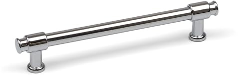 128mm Polished Chrome Cabinet Handle Silver Cupboard Door Drawer Furniture Pull Industrial Pipe Design