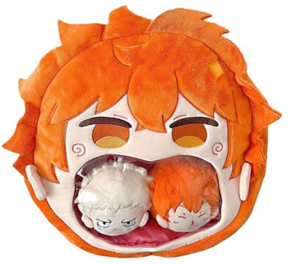 DEXSHUN Shoyo Hinata Plusch Rucksack Hua Cheng Anime Cartoon Figur Mädchen Tasche Schultertasch mit großem Mund Damentasche Geschenk für Kostüm Rollenspiele Alltag