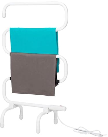 SkyFace Elektrischer badheizkörper handtuchhalter freistehend, Handtuchtrockner elektrisch heizkörper Edelstahl 65W Energiesparend Klein Handtuchwärmer 45-70℃ Thermostat (White, 220V)