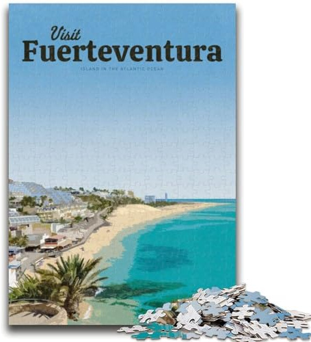 Puzzle 1000 Teile für Teenager, Geschenke, Besuchen Sie Fuerteventura, Teenager-Puzzle, lehrreich, ganze Familie (26x38cm)