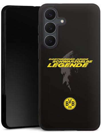 Premium Silikon Hülle kompatibel mit Samsung Galaxy S 25 FE Handyhülle schwarz Case Marco Reus Borussia Dortmund BVB