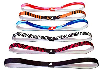 Ipsum London 6 Pieces Sport Headbands Running Headbands For Woman Headband For Men Elastic Exercise Sweat Bands Head Bands Unisex - One Size Suitable for Adults and Kids
