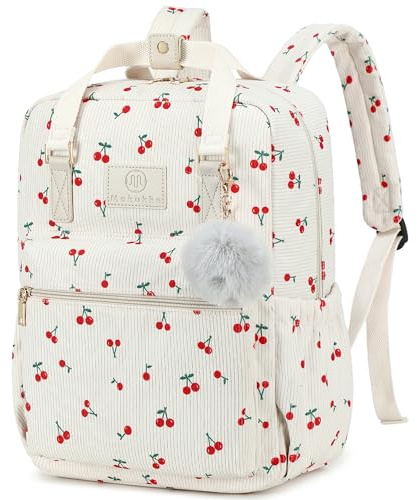 Makukke Rucksack Damen, Cord Daypack Anti-Theft Tasche Casual Schultasche Citytasche, für Schule Lässige täglich