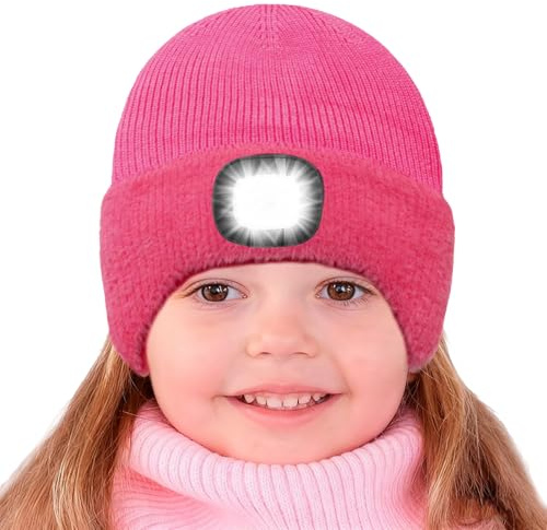 Richaa Geschenke für Frauen Männer Weihnachten Mütze mit LED Licht Herren Wiederaufladbare LED Mütze Damen Winter Beanie Stirnlampe Lustige Kleine Geschenke für Mama Papa Freundin Paare Oma