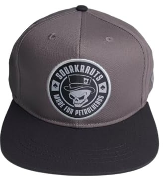 SOURKRAUTS Baseball Cap SK für Herren & Damen – Snapback Kappe in Grau aus Baumwolle in Verstellbarer OneSize
