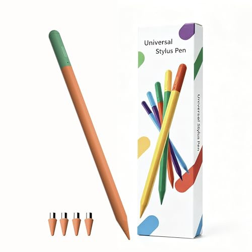Stylus Pen for Samsung Galaxy Tab A11 / A11+, A9 / A9+, A8, A7 Lite, Active Capacitive Pencil for Samsung Android Tablet Touchscreens, High Precision Digital Pen with 4 Tips (Orange)