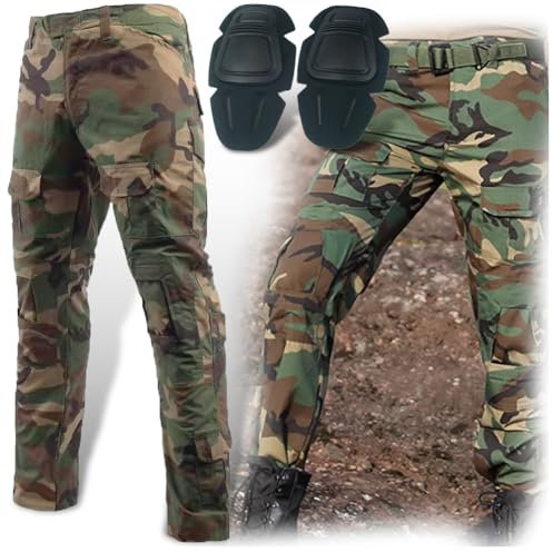 HANSTRONG GEAR Militär Armee Taktische Airsoft Paintball Schießen Hosen Kampf Männer Hosen mit Knie Pads (WLD, XXL-38W)