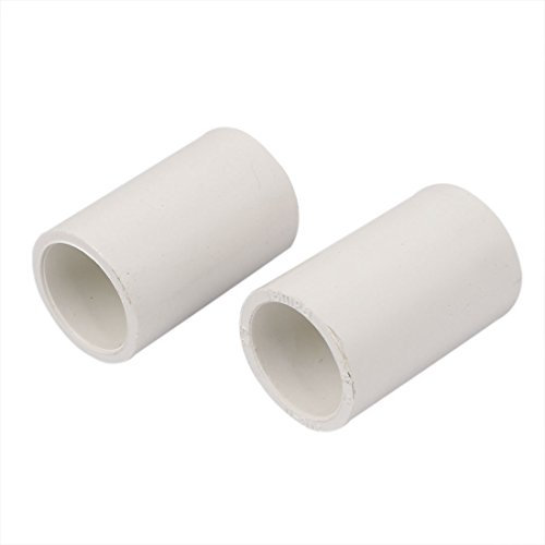 sourcing map 2pcs Raccord PVC-U tuyau Droit 25 mm de diamètre manchon connecteurs de tuyaux droits coupleurs de tubes blanc