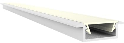 Led Aluminium Profil A1F Subra Weiß mit Abdeckung 2 Meter Klar Innenbereich