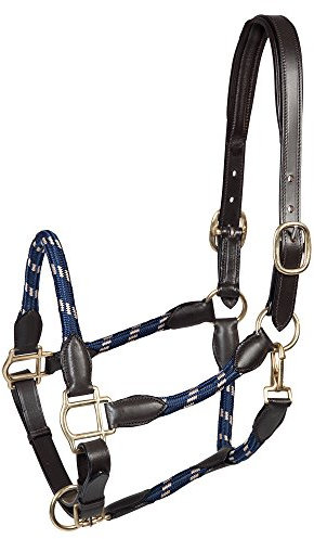 PFIFF 102551 Lederhalfter 'Lina', blau-beige Pony