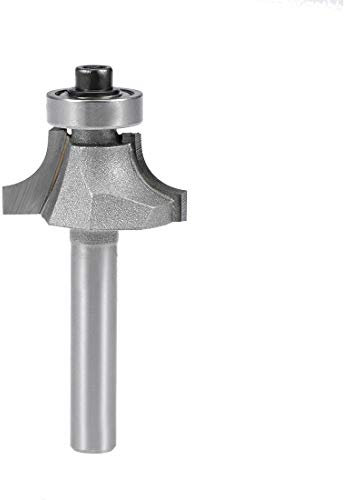sourcing map Router Bit 1/4 Shank 1/2 inch Cutting Dia Round Over Corner 2Flutes Tungsten Steel for Woodworking Milling Cutter Tool.