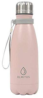 Olmitos - Botella termica inox, 350 ml, color rosa
