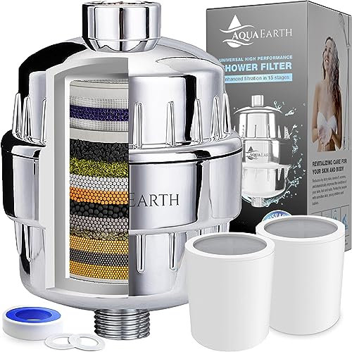 Shower Filter for Hard Water Shower Head Filter to Remove Chlorine Fluoride Water Softener Coconut Shell Activated Carbon Reduces Dry Itchy Skin Heavy Metals Other Sediments Vitamin C