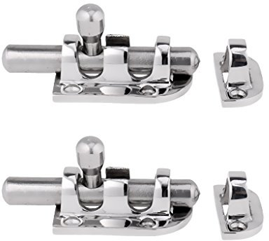 Homyl 2 Pack 316 Stainless Steel Barrel Bolt Slide Latch Safety Lock for Marine Boat Window/Door/Hatch, 2.3 inch 60mm