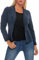 Malito – Damen Blazer im Used-Look mit Ellenbogen-Patches – Jackett mit 2 Knöpfen & Taschen – Jersey Sakko unifarben – sportliche Kurzjacke 1651 (Dunkelblau | Größe XXL)
