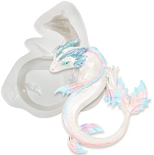 FUNSHOWCASE 3D Meeresdrache Silikonform Epoxidharz Gießform für Fondant Beton Polymer-Ton
