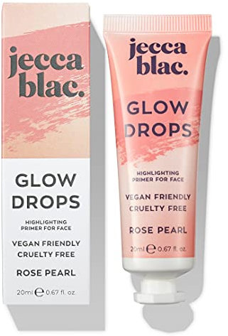 Jecca Blac Rose Pearl Glow Drops, Skin Primer, Lightweight Formula for Longlasting Base Makeup, Illuminates and Prepares Skin, Dewy Finish, Gender Neutral and LGBTIQA+ Inclusive Make Up, 20ml