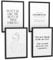 Papierschmiede® Premium Spruchposter Set 4er DIN A4 (21x30 cm) Motiv: Coco Champagne, Fashion Quote, Poster mit Sprüchen, Coco Bild, Wanddeko mit Spruch fürs Wohnzimmer Schlafzimmer ohne Rahmen