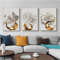 TROYSINC 3er Set Premium Poster,Weiße Rose,Goldene Tinte Splash, Ohne Rahmen,Stilvolle Wand Deko für Schlafzimmer Wohnzimmer (50 x 70 cm)