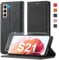 Handyhülle für Samsung Galaxy S21 Hülle Leder [Mit S21 Schutzfolie] für Samsung S21 Hülle Klappbar Leder Flip Wallet 360 Stoßfeste Case Schutzhülle Klapphülle für Samsung Galaxy S21 5G Hülle