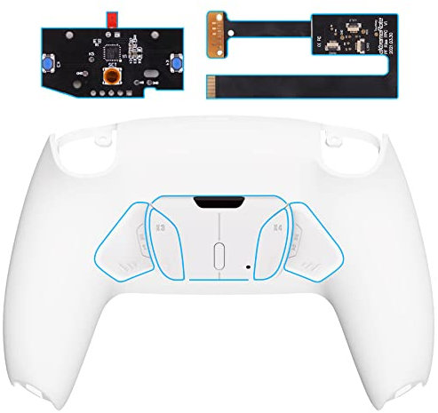 eXtremeRate Programable RISE4 Remap Kit para ps5 Mando Modelo BDM-010 & BDM-020 Actualización Board & Carcasa Trasera & 4 Palancas Botones Traseros Accesorios para ps5 Control-NO Incluye Mando(Blanco)