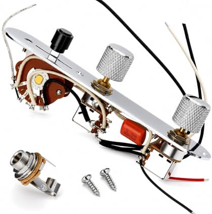 Vorverdrahtetes Kabelbaum-Set für Telecaster-Telegitarren, geladene 9-Ton-Serie, parallele Verkabelungs-Steuerplatte, 250 K Push-Pull-Potentiometer, 3-Wege-Tonabnehmer-Klingenschalter, Kondensator