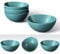 fanquare Juego de 4 Cuencos de Ensalada de Cerámica Verde, Cuencos Ovalados Grandes para Servir, Tazones de Cocina para Microondas para Postre, Cereales, Sopa