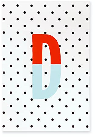 Kate Spade New York Initial Notepad, Paper Pad with 100 Blank Sheets, 7 x 4.75 Small Writing Pad for Desktop Notes, D (Red)