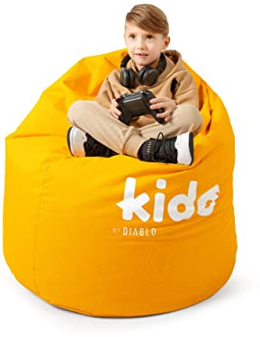 Diablo KIDO Kindersitzsack mit Füllung Gaming Sitzsack Kinder 110x80x80 cm | Beanbag Kinderzimmer, Gaming Sessel wasserabweisend, PVC-beschichtet, pflegeleicht, formbar, für Lesen, Spielen, Entspannen