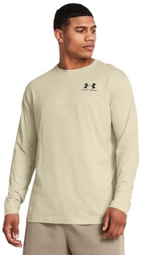 Under Armour Men's Sportstyle Left Chest Long-Sleeve T-Shirt, (273) Silt / / Black, S