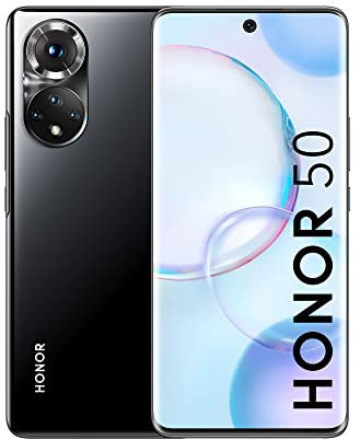 HONOR 50 Smartphone (16.69 cm (6.57 Zoll) Curved-OLED-Display, 108 MP Quad Kamera, 32 MP Frontkamera, 6+128 GB interner Speicher, Android 11.0) Midnight Black (Reconditionné)