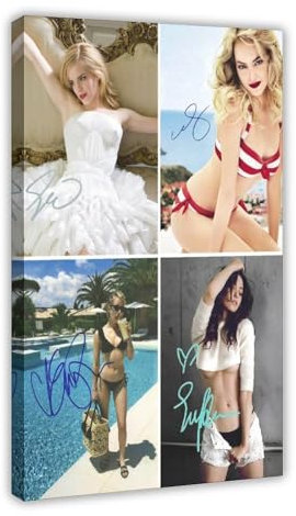 WeBert Emma Roberts Emma Stone Emmy Rossum Emma Stone Autogramm Leinwand Poster Schlafzimmer Dekor Sport Landschaft Büro Zimmer Dekor Geschenk Rahmenstil 50 x 75 cm