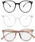 Tyrzol 3 PCS Blue Light Blocking Glasses Anti Glare Glasses Computer Glasses with Anti Eyestrain Light Weight Clear Lens Reading Glasses for Women Men Round Glasses Blue Light Glasses Womens