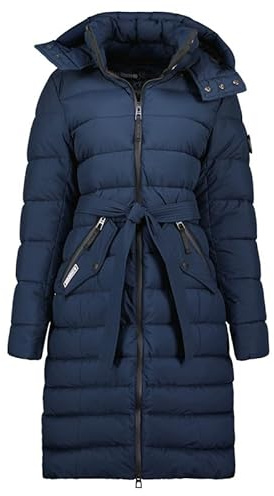 Geographical Norway Cabima Lady - Winterjacke Damen Warme Steppung Mann Herbst Winter - Warme Manteljacke leicht Kapuze - Daunenjacke Windstopper Langarm Polsterung - Frauen (Marineblau XL)