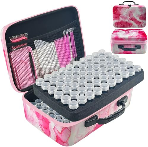 LIRUNQIU Diamond Painting Storage Containers, 120 Slots Diamond Art Accessories and Tools Kits Storage Box for Jewelry Beads