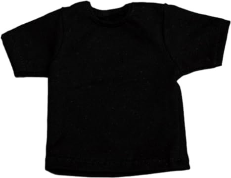 1:6 T-Shirt mit kurzen Ärmeln, Kostüm, handgefertigte Puppenkleidung für 30,5 cm große Damen- und Herrenfiguren, Schwarz