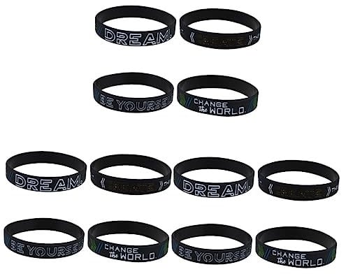 VANZACK 12stücke Motivationsarmbänder Inspirierende Wristbands Mit Sprüchen Dream Be Yourself Create Für Jugendliche Und Erwachsene Für Sport Schule Und