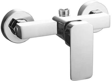 Shower Mixer Taps Wall Mounted Manual Exposed Shower Mixer Valve Single Lever Bathroom Faucet with G1/2 Outlet (UP) Modern Shower Faucet Chrome Stainless Steel Bath Tap for Cold and Hot Water
