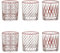 KASANOVA Ensemble de 6 verres d'eau en verre ligne rouge eau,Table