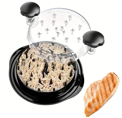 Trituradora de Pollo, Trituradora de Carne, Picadora de Pollo, Herramienta Trituradora de Pechuga de Pollo con Cubierta Transparente, Chicken Shredder para Verduras Carne de Cerdo Pollo