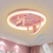 MyLjp Moderne LED Deckenleuchte Rund Kreative Cartoon Kinderzimmer Deckenlampe Rosa Stufenlos Dimmbar Mit Fernbedienung Acryl Lampenschirm Geeignet Für Kinderzimmer Schlafzimmer Korridor(A)