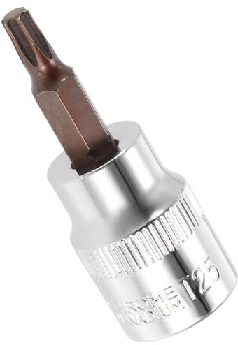 TA-VIGOR Torx-Bit-Stecknuss, 3/8-Zoll-Antrieb x T25 CR-V-Schlüssel-Stecknuss, Premium-S2-Stahl-Bits, Torx-Bit mit 49 mm Länge für Auto, LKW-Reparatur (nur für Handgebrauch)
