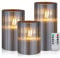 CCLIFE LED Kerzen 3er Set mit Fernbedienung Timer Funktion 300 Stunden flackernde Paraffin Echtwachs Kerze flammenlose Batteriebetrieb CushHom