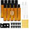 Quelcc 10 Stück Roll on Glasflaschen für Ätherisches Öl, 10ml Ätherische Öle Roller Glasflaschen, Braun Öl Flasche Leer, Roll on Flasche Leer, für Öle, Duftstoff, Kosmetika, Massage