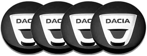 LyTTuu 4 Stück Auto Radnabenkappen für Dacia Sandero III Stepway 2023 56MM,Felgenkappen Nabendeckel Nabenabdeckung Wasserdicht Staubdicht Reifen Felgen Zubehör,Black