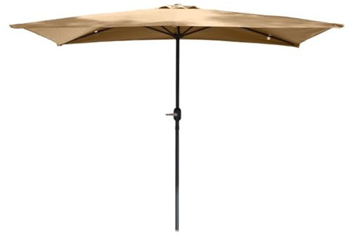 Grande ombrellone rettangolare da esterno con manovella, protezione UV, impermeabile, per giardino, giardino, terrazza, cortile, piscina