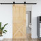 AUVYI Schiebetüren für Lagerhallen Braun 90x3,6x210 cm Massives Kiefernholz Schiebetüren Innentüren Slide Door Küchentür Wood Door Scheunentor Holztüren Zimmertür Vielseitig Wohnzimmertuer