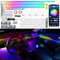 Acrylic Interior Car LED Strip Light with Wireless APP, RGB 22 in 1 with 175 inches 600 LEDs Fiber Optic Ambient Lighting Kits, Dynamic Chasing Music Sync Neon LED Strip for Car Accessories